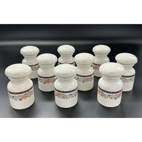 Rare Vintage Claremore by Sango Bubble Top Apothecary Jars  Set of 9 Spice Jars - Picture 2 of 12